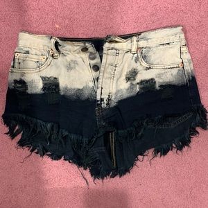High waisted jean shorts
